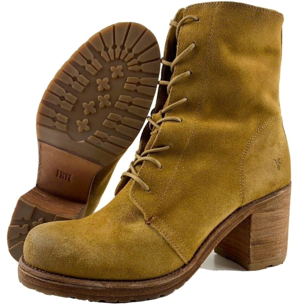 Frye Karen Combat Boot in Brandy Oiled Suede
